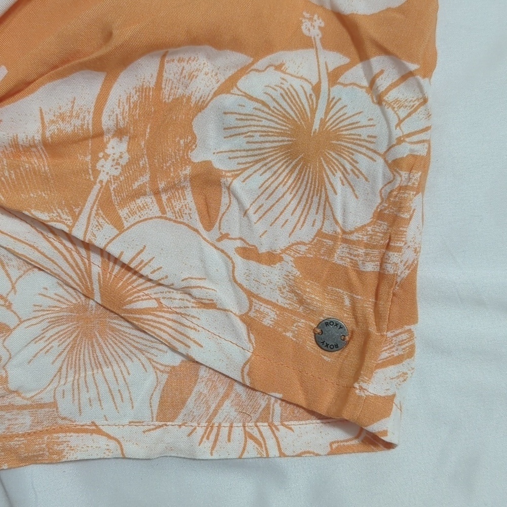 NWT ROXY Golden Shore Short Top, Color Orange/White Size S - Picture 7 of 14